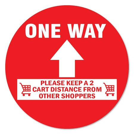 Signmission One Way Arrow 2 Cart Distance Non-Slip Floor Graphic, 12PK, 7 in L, 7 in H, FD-C-7-12PK-99982 FD-C-7-12PK-99982
